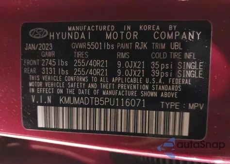 2023 Genesis Gv70 2.5T Awd z USA, uszkodzony, nr VIN KMUMADTB5PU116071